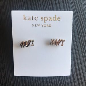 Kate Spade “Mrs” gold earrings